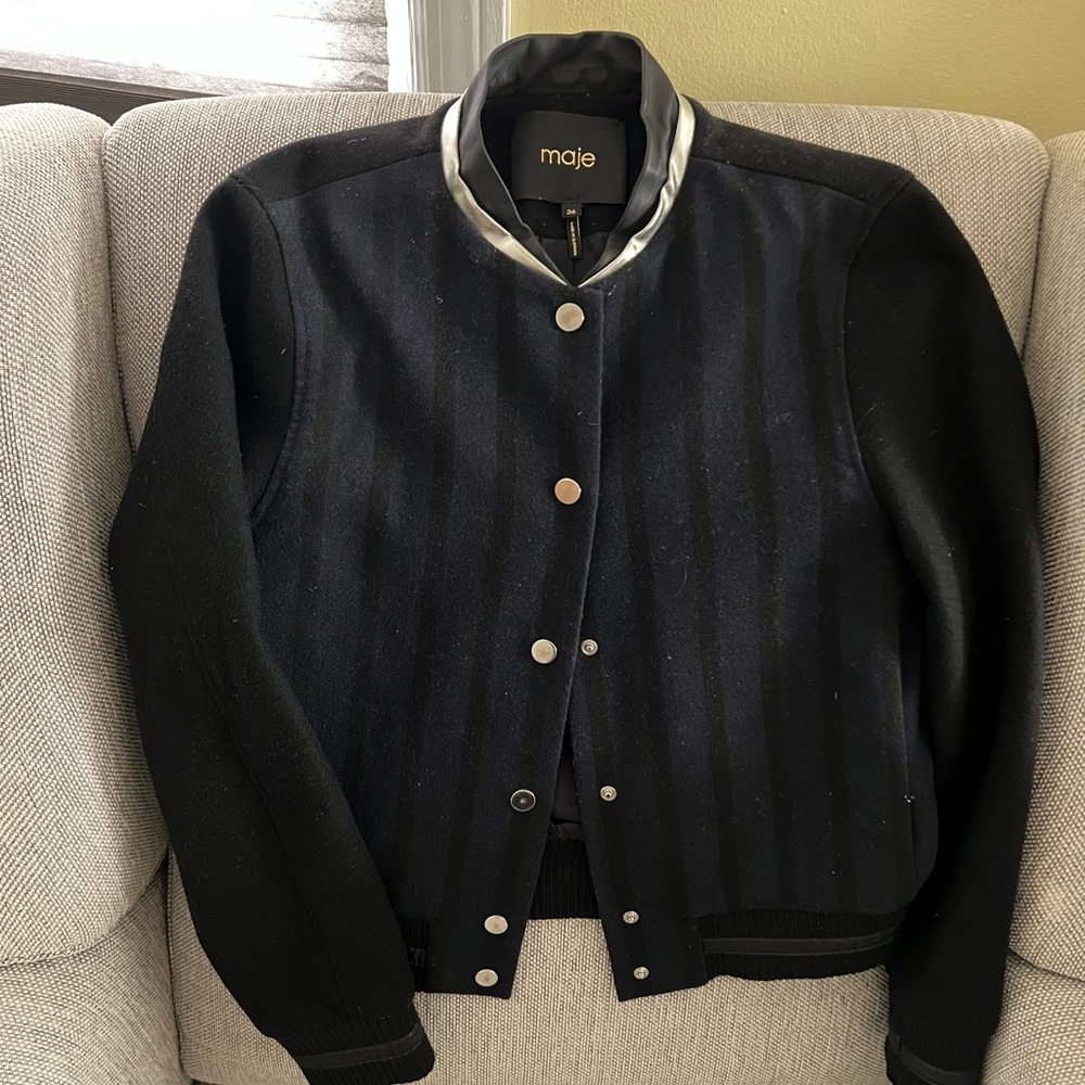 Maje Bomber Jacket wool blend